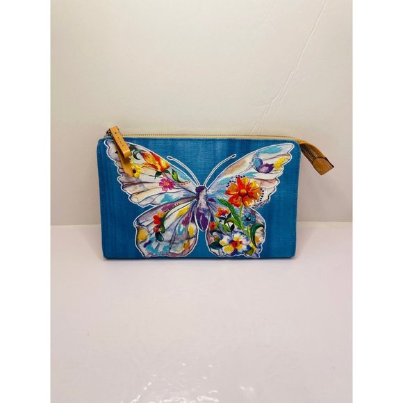 Brighton RARE Belle Jardin Flutter Embroidery Pouch - Picture 1 of 3